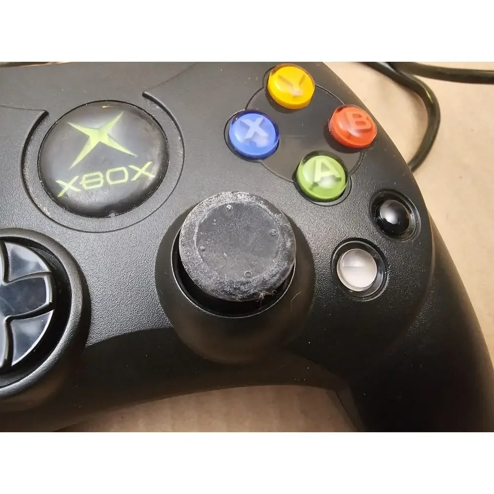 Original Xbox OEM S Type Black Controller - For Parts or Repair